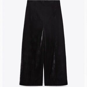 Zara Black Velvet Culottes